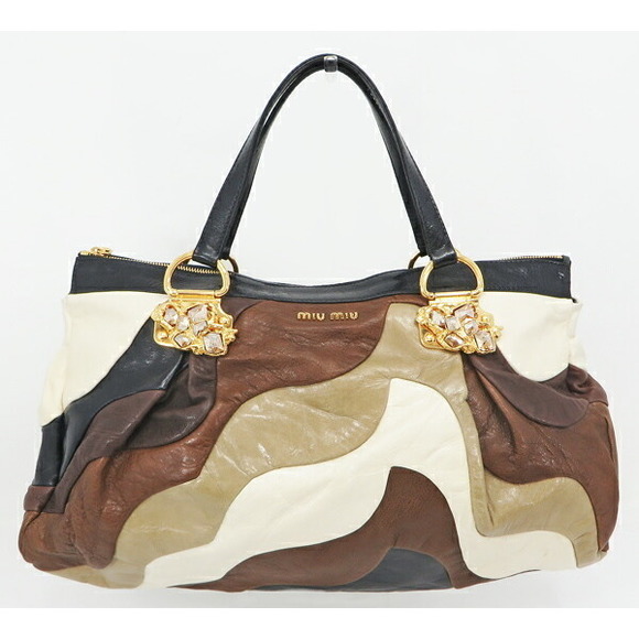 Miu Miu | Bags | Miu Miu Patchwork Leather Tote Bag Multicolor | Poshmark